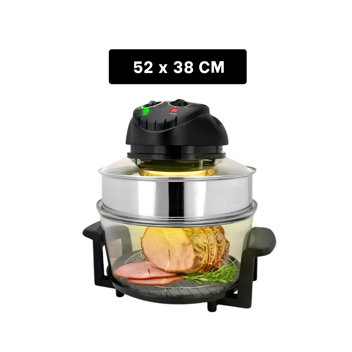 FREIDORA RAPIDA 8 EN 1 PARA PREPARAR SNACKS 12 LITROS TRANSPARENTE Y COLOR NEGRO - 4