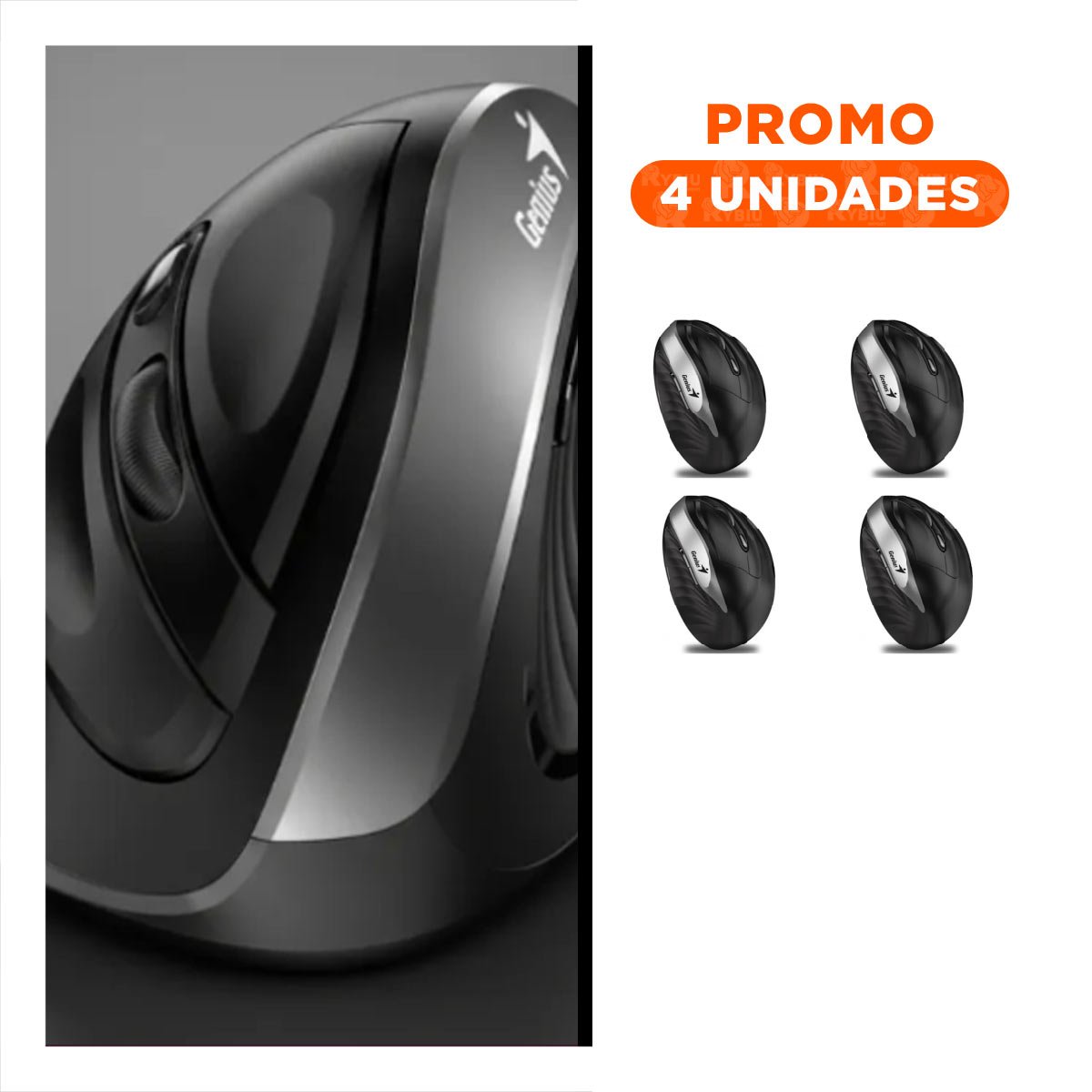 PACK4 RATON INALAMBRICO VERTICAL NEGRO DE RUEDA PRECISA PARA REVISAR DE LISTAS Y+REGALO STICKER - 1