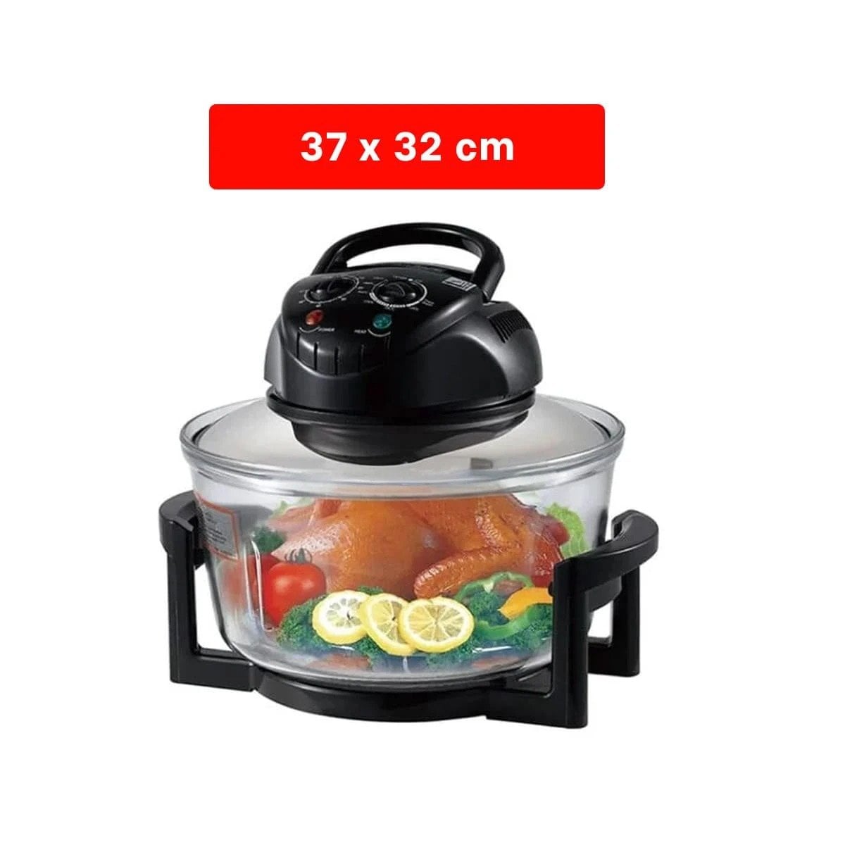PACK2 AIR FRYER 3 EN 1 12 LITROS TRANSPARENTE CON COLOR NEGRO EFICIENTE Y SEGURA Y+PAPEL REGALO - 4