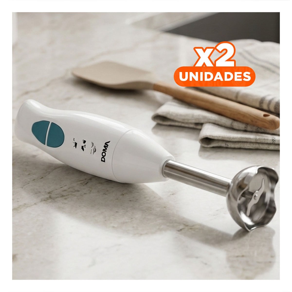 PACK2 LICUADORA DE INMERSION BLANCO PARA PREPARAR JUGOS Y SALSAS CASERAS Y+REGALO STICKER - 1