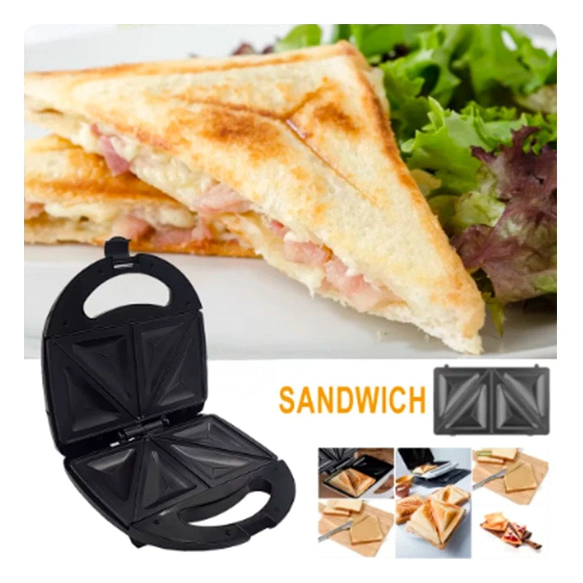 PACK2 SANDWICHERA MULTIFUNCIONAL 8 EN 1 CON PLACAS ANTIADHESIVAS Y NEGRO Y+PAPEL REGALO - 2