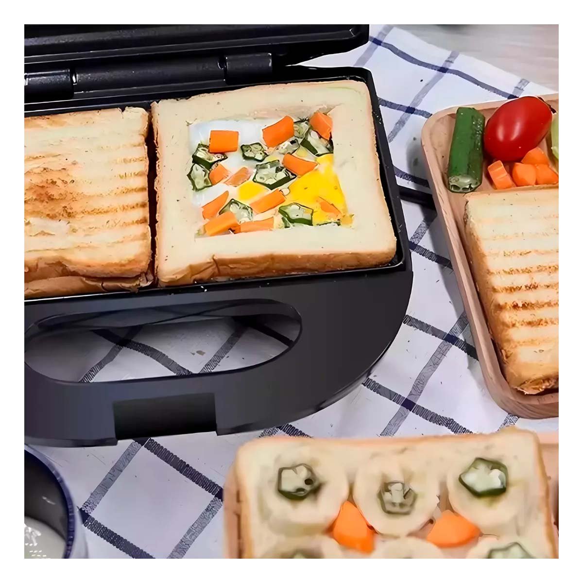 PACK2 SANDWICHERA MULTIFUNCIONAL 8 EN 1 CON PLACAS ANTIADHESIVAS Y NEGRO Y+PAPEL REGALO - 5