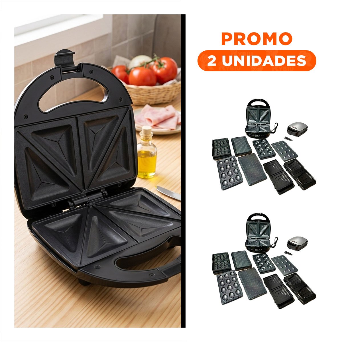 PACK2 COCINA RAPIDA 8 EN 1 CON TERMOSTATO REGULABLE Y COLOR NEGRO - 1