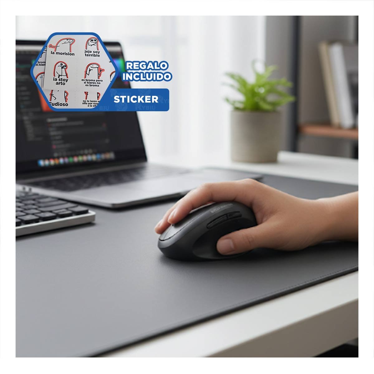 CONTROLADOR COLOR NEGRO VERTICAL CON CONEXION INALAMBRICA PARA LAPTOP Y+REGALO STICKER - 1
