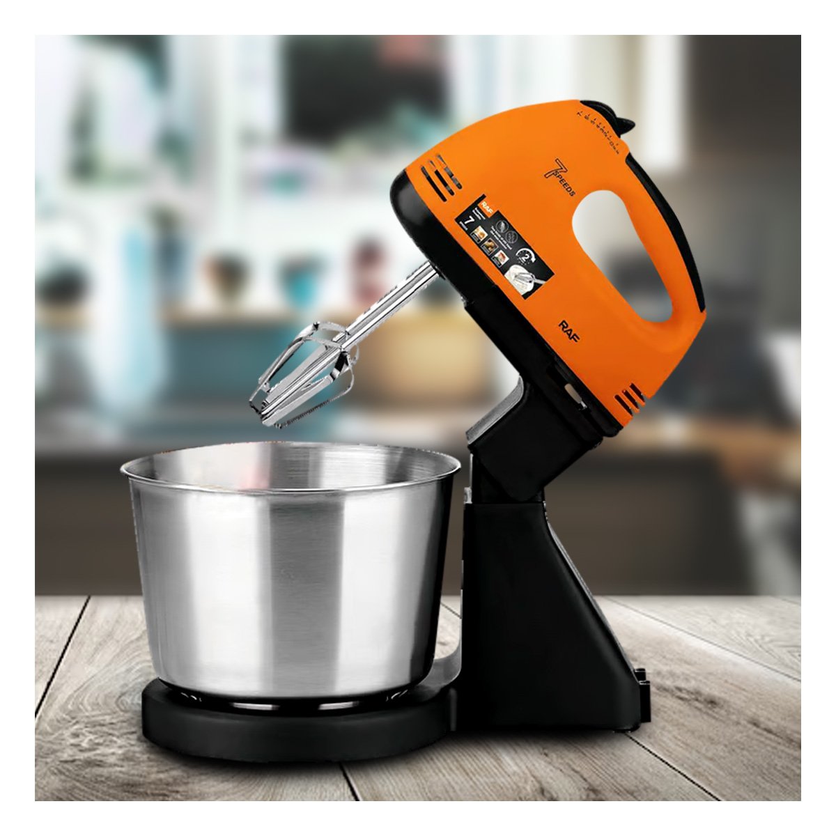 PACK6 LICUADORA COMPACTA PEDESTAL CON TAZON 2L NARANJA PARA PREPARAR POSTRES Y+PAPEL REGALO - 2