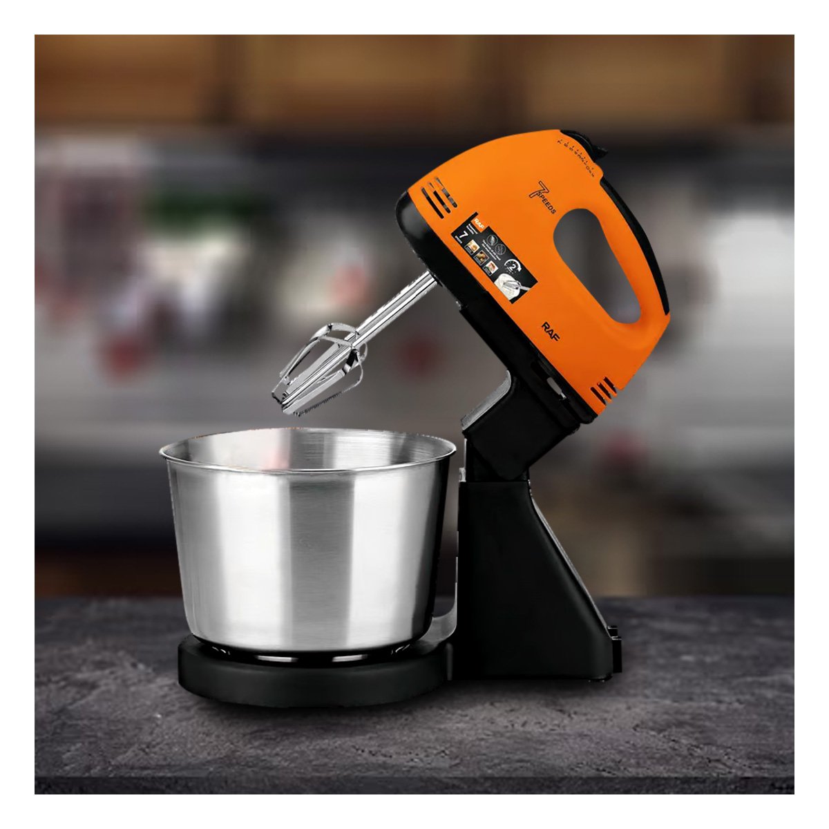 PACK6 LICUADORA COMPACTA PEDESTAL CON TAZON 2L NARANJA PARA PREPARAR POSTRES Y+PAPEL REGALO - 5