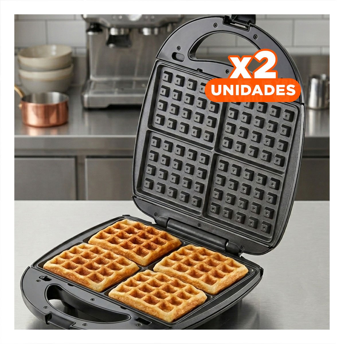 PACK2 TOSTADORA PORTATIL 6 EN 1 CON PLACAS ANTIADHERENTES 750W COLOR NEGRO Y+REGALO STICKER - 1