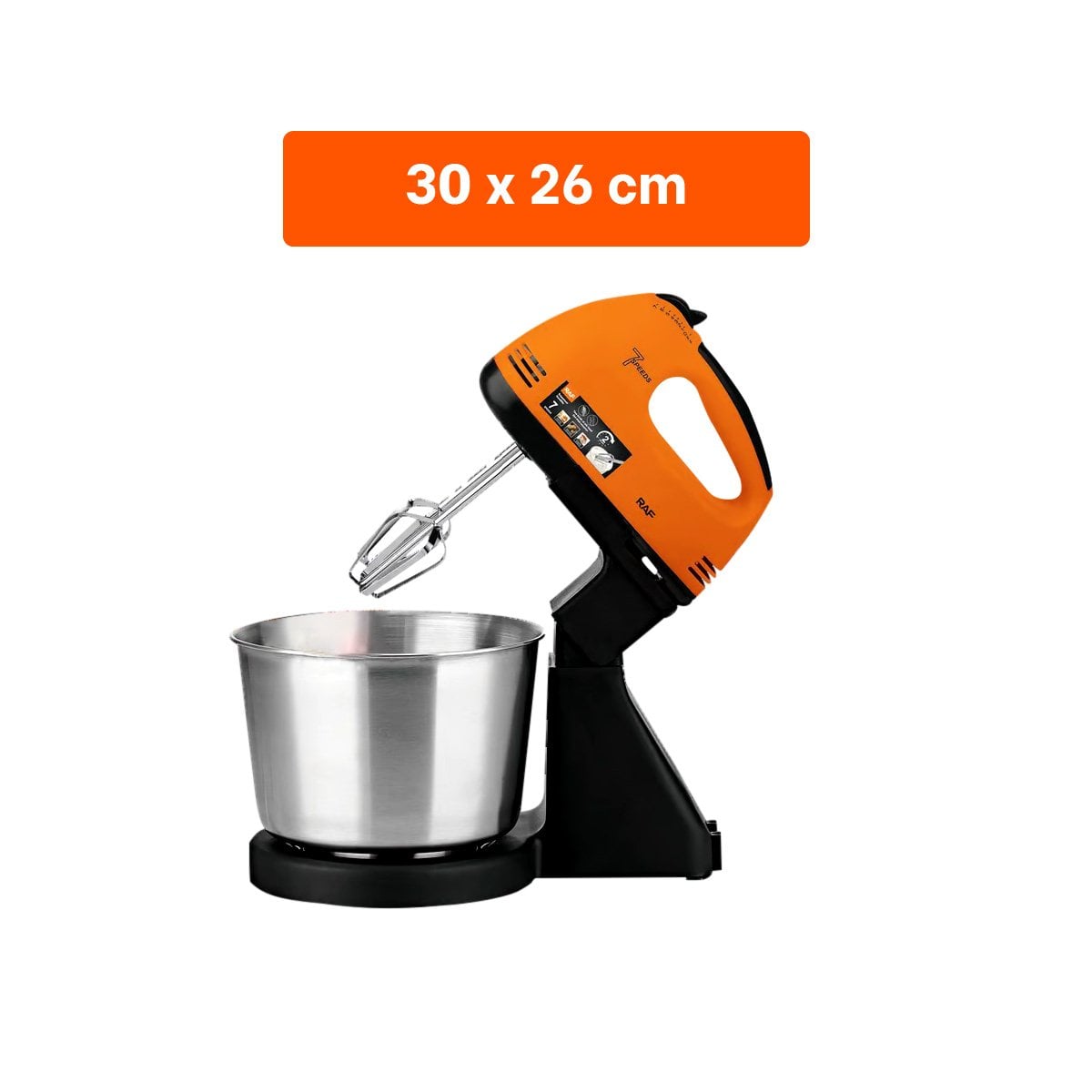 BATIDORA MODERNA PEDESTAL 2L CON TAZON NARANJA PARA MEZCLAR INGREDIENTES Y+POST IT - 4