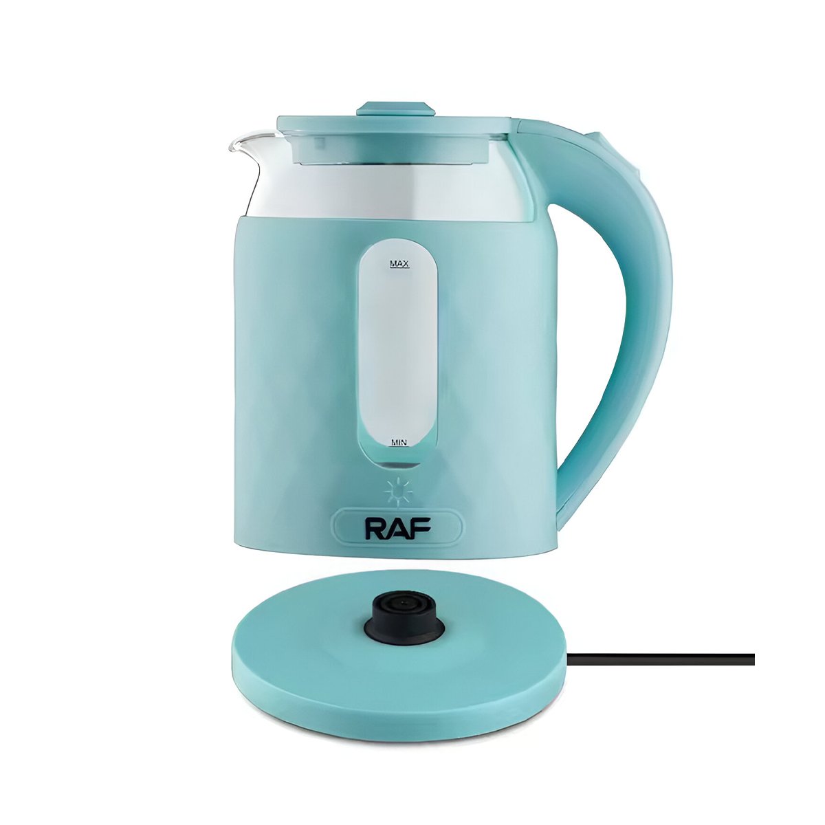 OLLA ELECTRICA VIDRIO MODERNA Y VERSATIL 2L PARA HERVIR AGUA CELESTE Y+LIGAS REGALO - 3