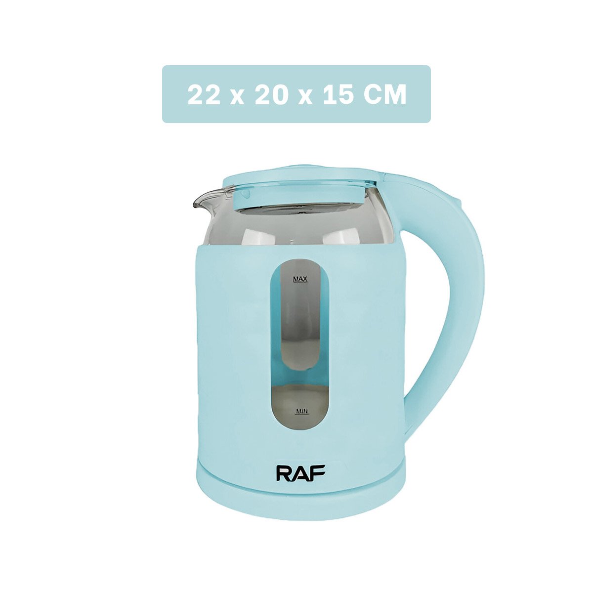OLLA ELECTRICA VIDRIO MODERNA Y VERSATIL 2L PARA HERVIR AGUA CELESTE Y+LIGAS REGALO - 4