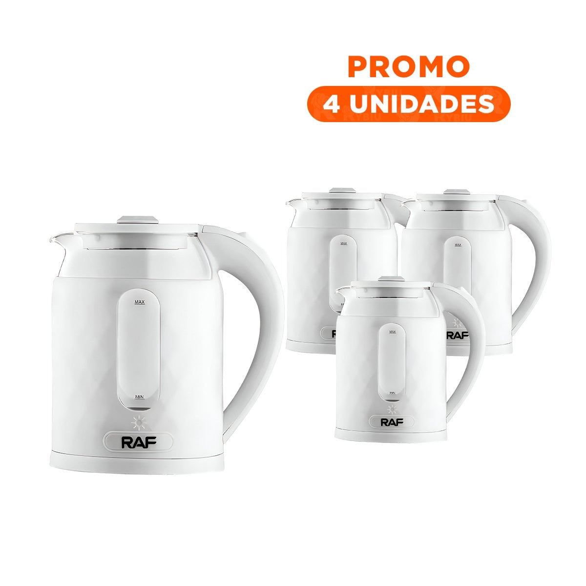PACK4 HERVIDORA ELECTRICA VIDRIO COMPACTA Y RAPIDA 2L PARA TE COLOR BLANCO Y+REGALO STICKER - 1
