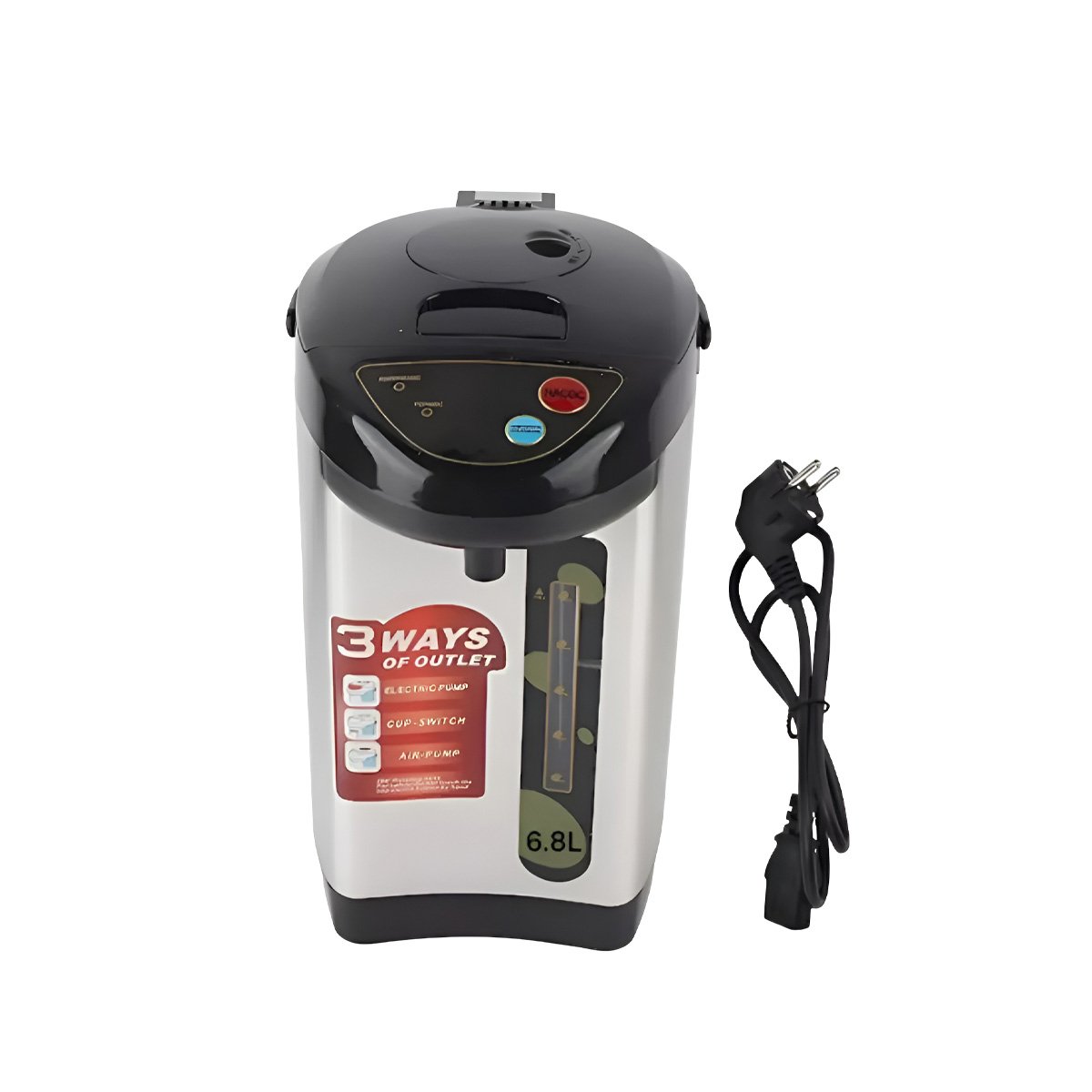 PACK4 HERVIDOR ELÉCTRICO 6.8L PARA USO DOMÉSTICO COLOR PLATEADO Y+PAPEL REGALO - 3