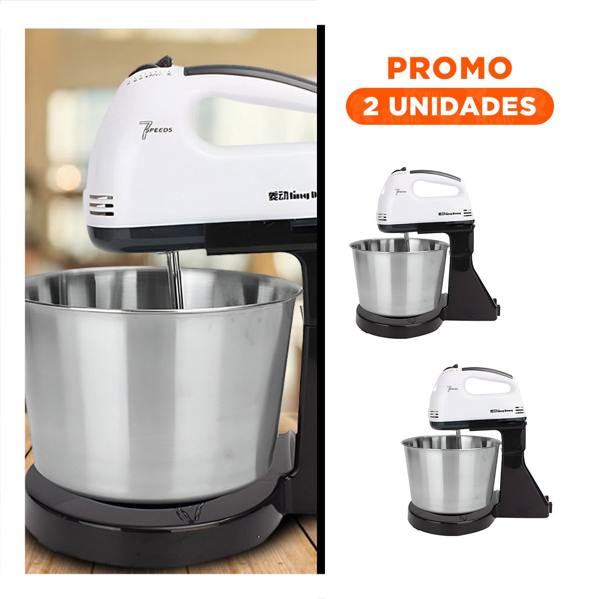 PACK2 LICUADORA ELECTRICA 2L PEDESTAL CON TAZON COLOR BLANCO PARA BATIDOS DIARIOS - 1