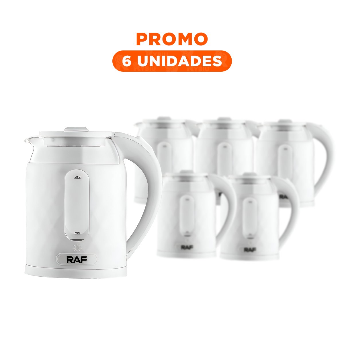 PACK6 OLLA ELECTRICA VIDRIO SEGURA Y EFICIENTE 2L PARA PREPARAR AGUA BLANCO - 1