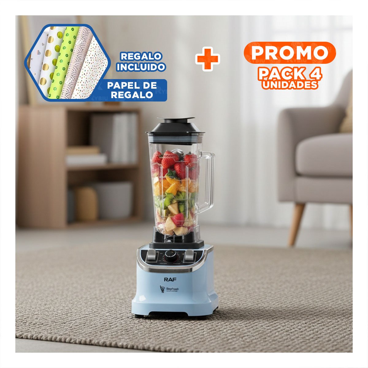 PACK4 APARATO DE ACERO INOXIDABLE 500ML VERDE Y PLASTICO TURCO PARA REGALAR Y+PAPEL REGALO - 1