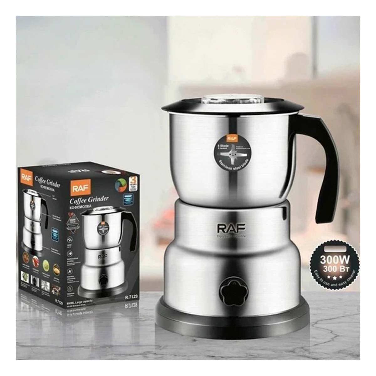 PACK2 MOLEDOR ELECTRICO DE GRANOS PARA COCINA COLOR PLATEADO EN HOGAR - 5