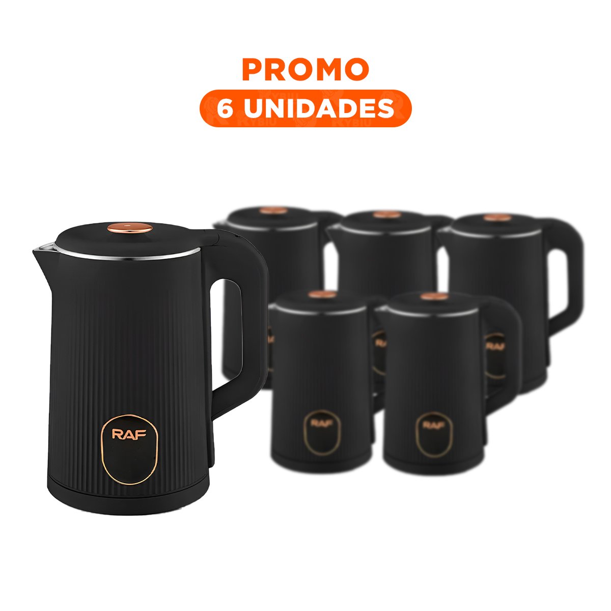PACK6 OLLA ELECTRICA RAPIDA Y EFICIENTE 2L PARA TE Y CAFE NEGRO - 1