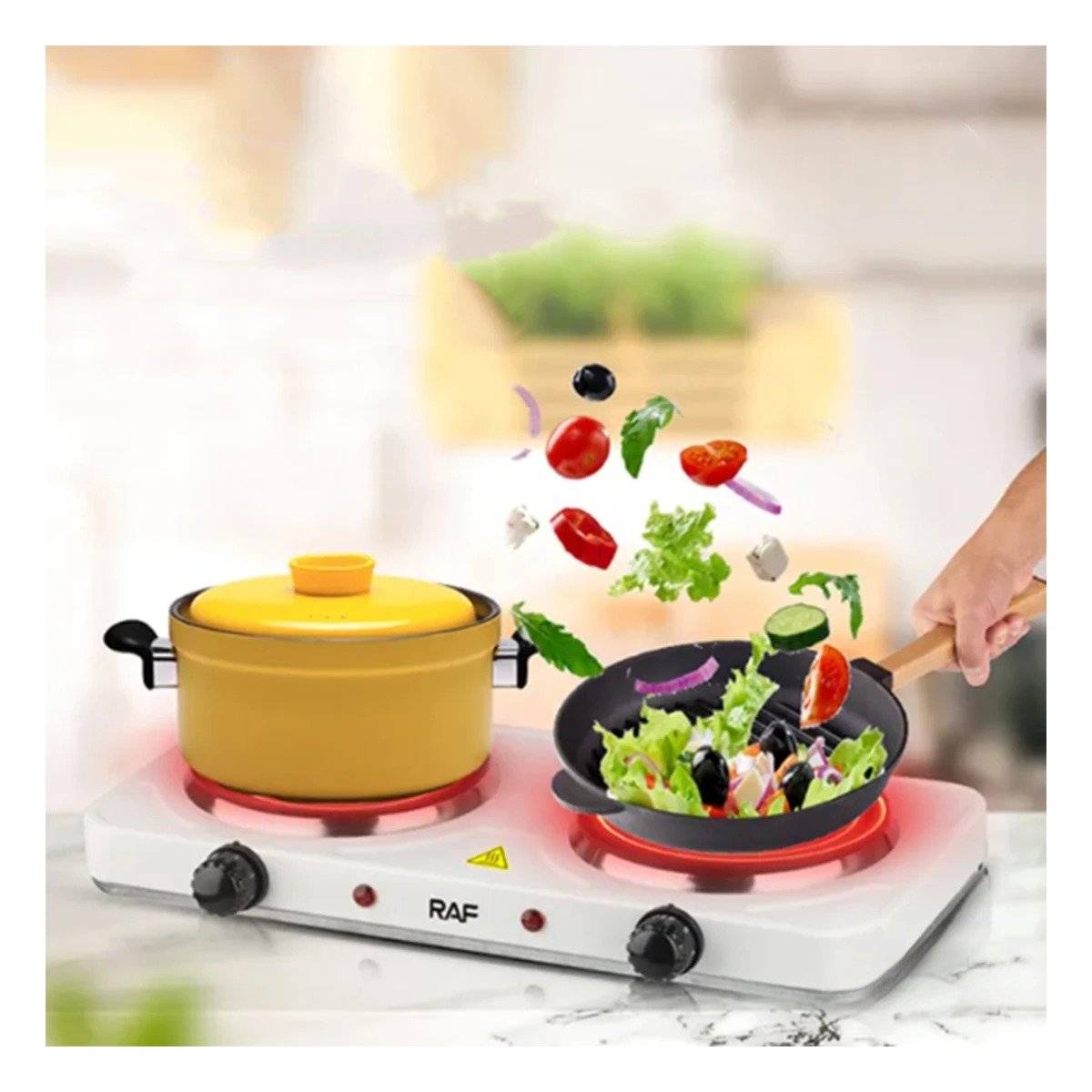 PACK4 HORNILLA ELECTRICA DOBLE PORTATIL Y FACIL DE USAR EN HOGAR - 2