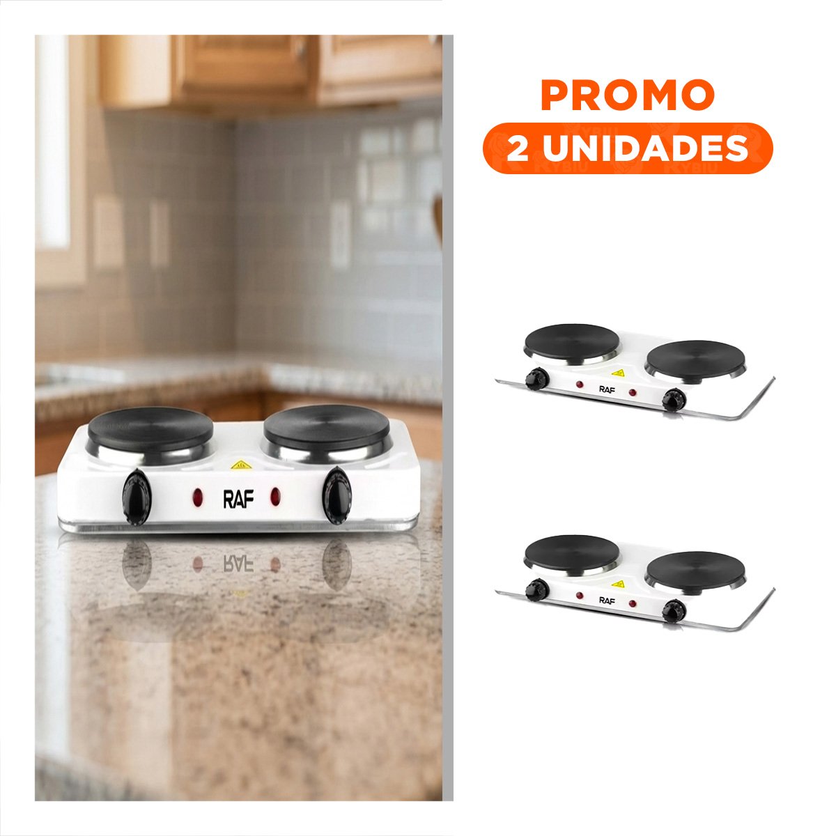 PACK2 HORNILLA ELECTRICA BLANCA COMPACTA PARA USO DIARIO EN CASA - 1