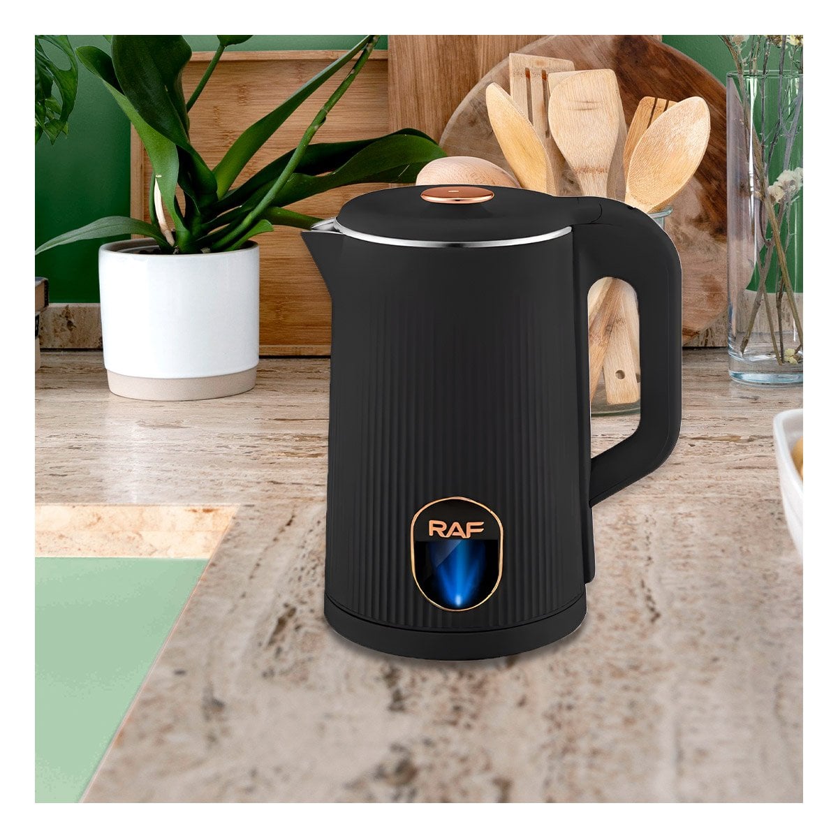 HERVIDORA ELECTRICA COMPACTA Y RAPIDA 2L PARA PREPARAR AGUA COLOR NEGRO - 1