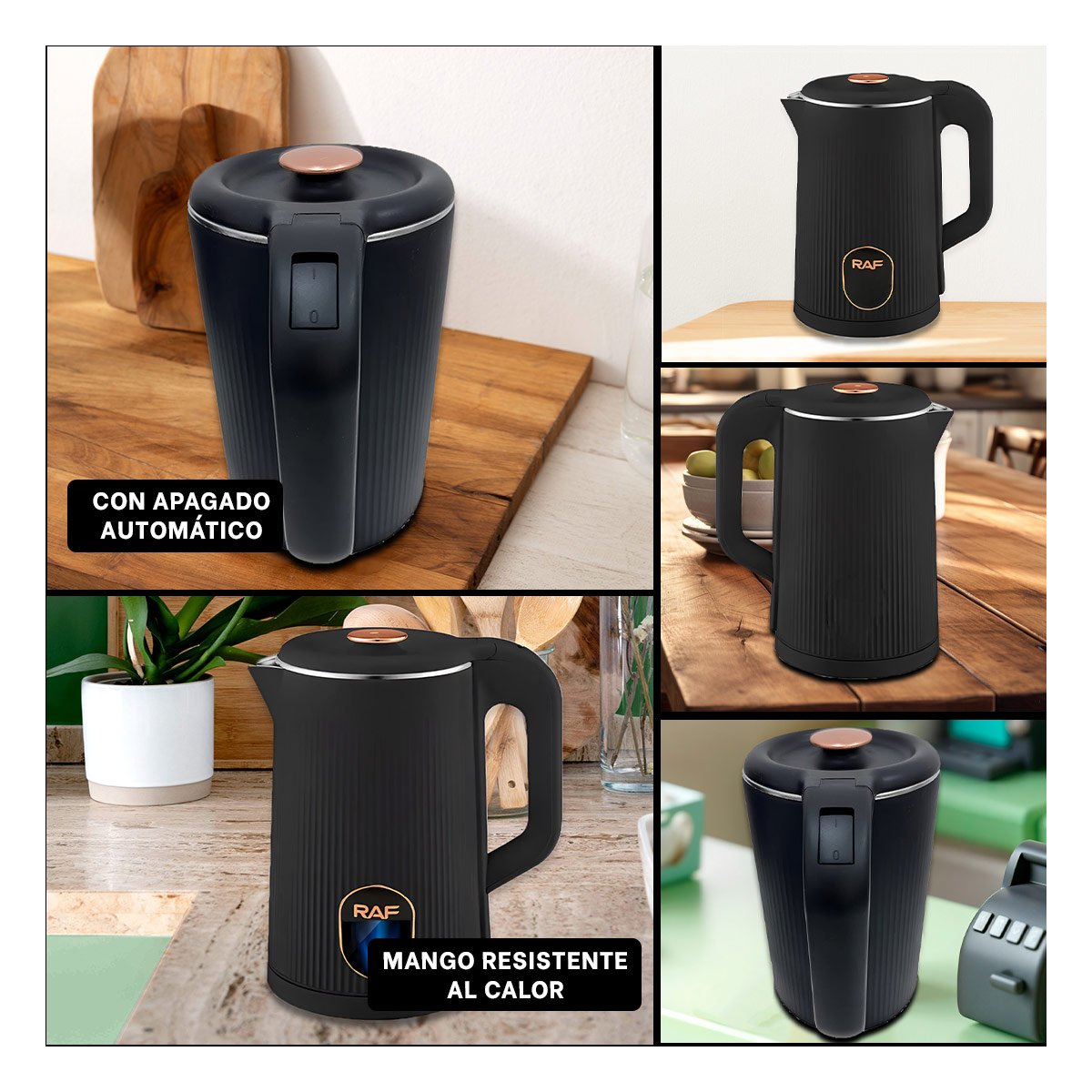 OLLA ELECTRICA VERSATIL Y CONFIABLE 2L PARA HERVIR AGUA NEGRO Y+LIGAS REGALO - 5