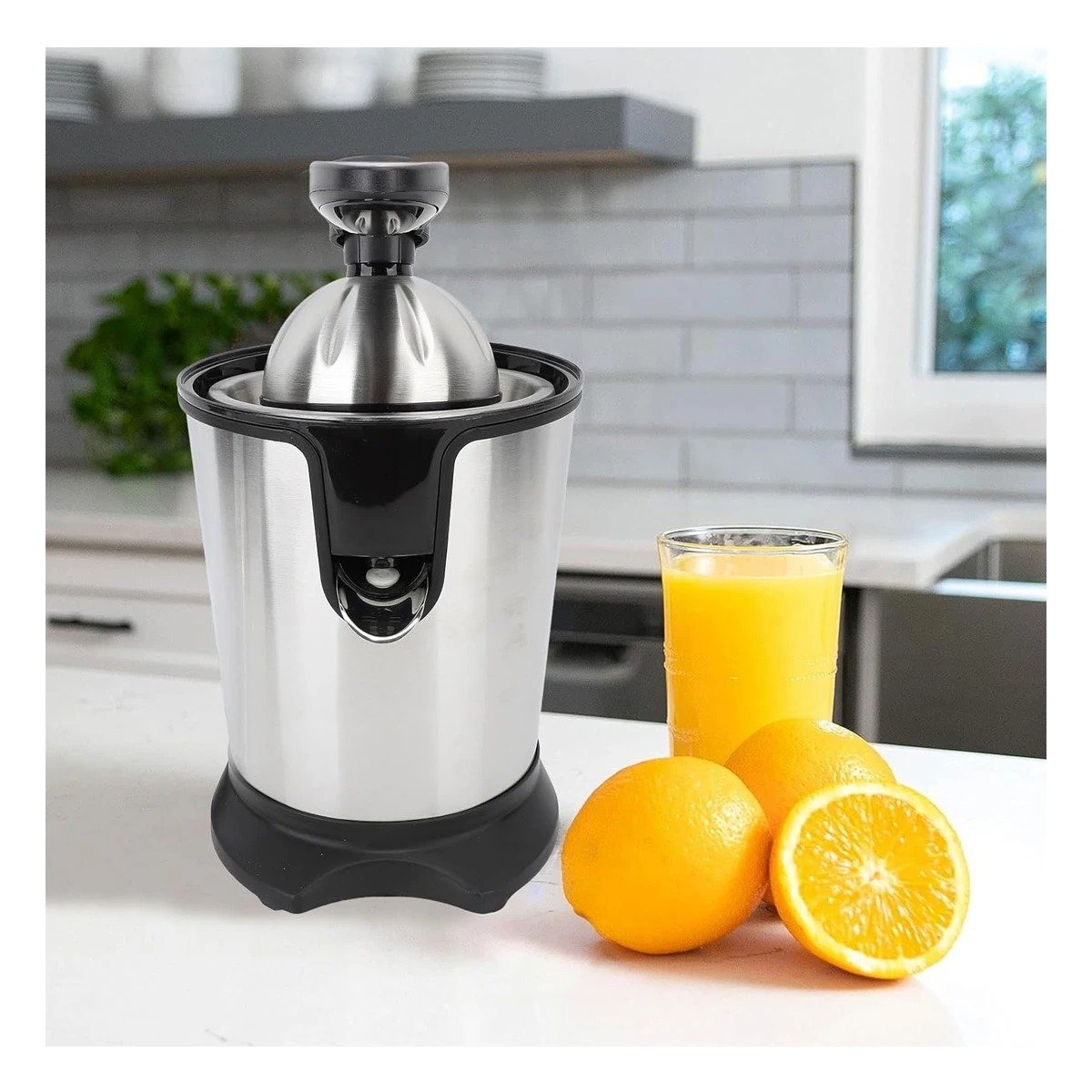 PACK2 EXTRACTOR ELECTRICO DE NARANJA 400 ML COLOR PLATEADO CON FUNCION AUTOMATICA - 3