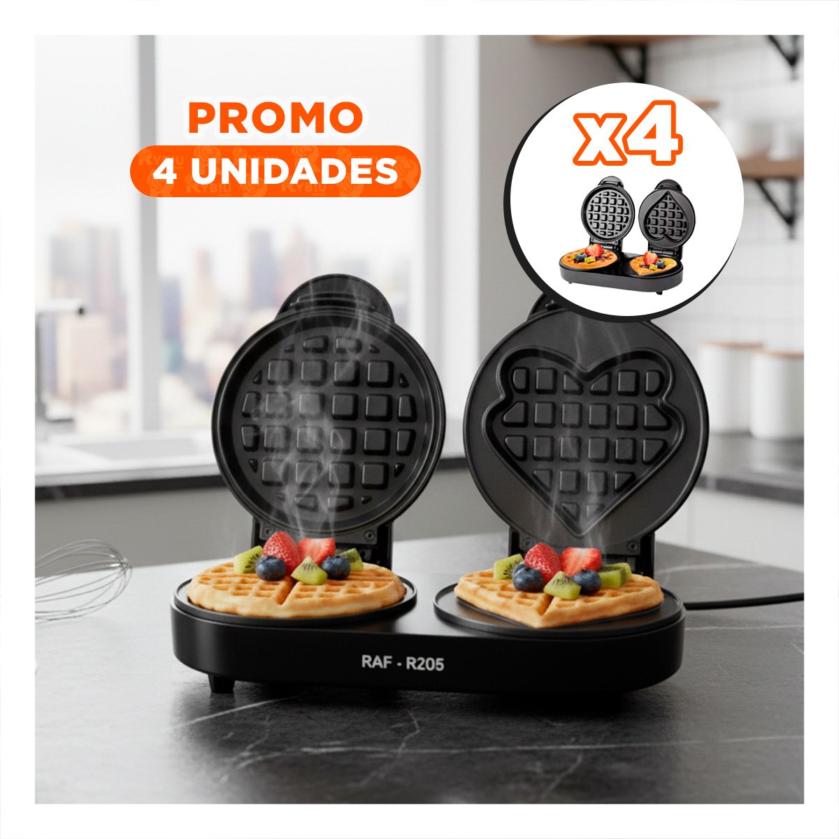 PACK4 SANDWICHERA DOBLE CIRCULAR Y CORAZON NEGRO CON CIERRE SEGURO - 1