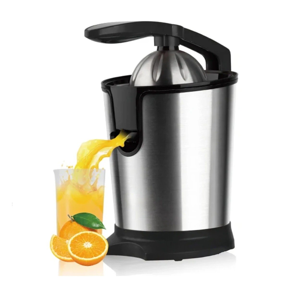 PACK2 PRENSA ELECTRICA DE CITRUS 400 ML COLOR PLATEADO PARA JUGOS FRESCOS Y+REGALO STICKER - 2
