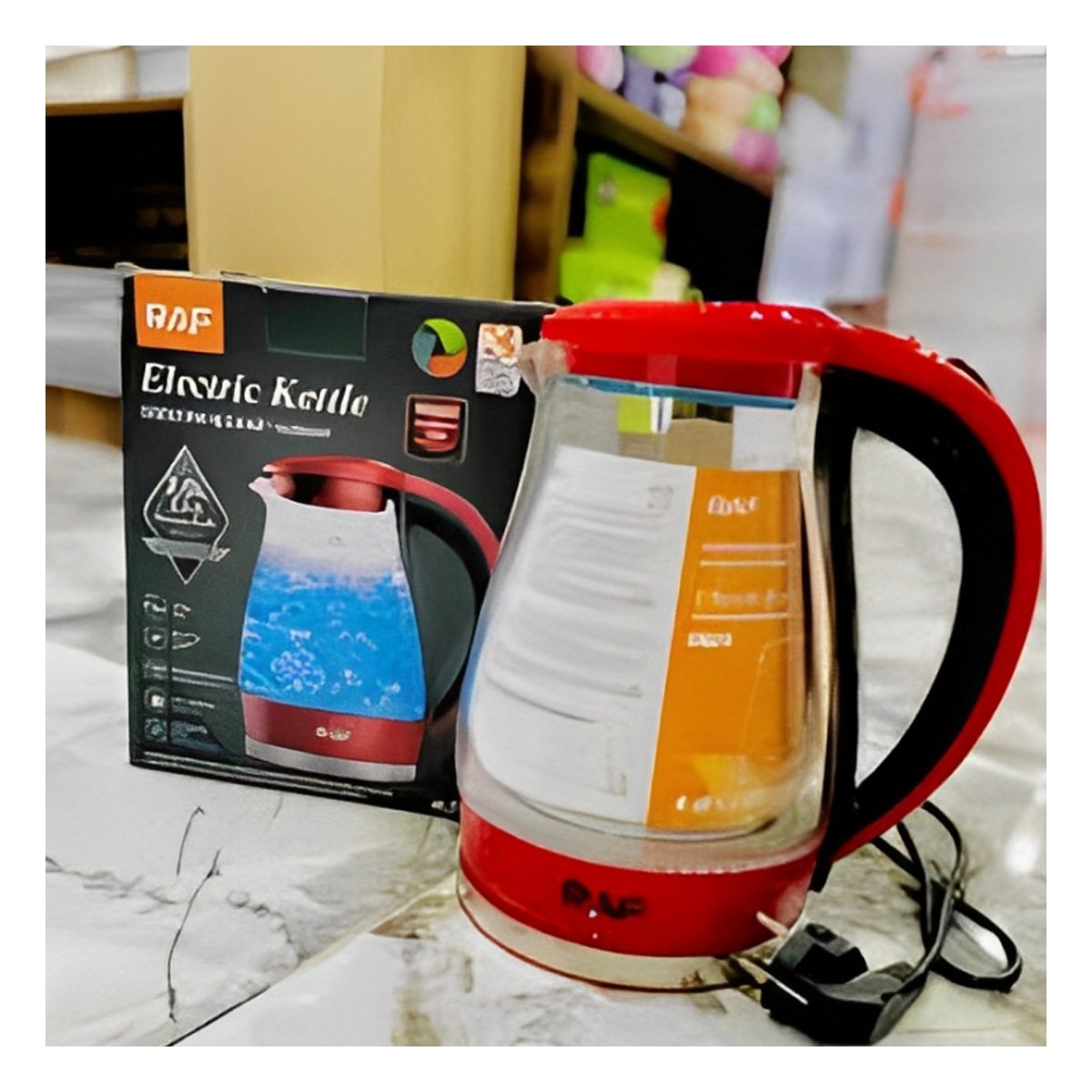 PACK4 CAFETERA ELECTRICA DE VIDRIO COLOR ROJO 2 L CON TAPA HERMETICA Y ENCENDIDO FACIL - 3