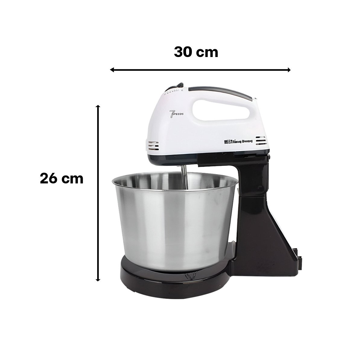 MEZCLADORA HOGAR 2L PEDESTAL CON TAZON COLOR BLANCO PARA REPOSTERIA Y+LIGAS REGALO - 4