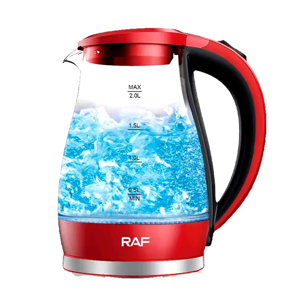 PACK6 CAFETERA ELECTRICA ROJO DE VIDRIO 2 L CON ENCENDIDO RAPIDO Y+REGALO STICKER - 2