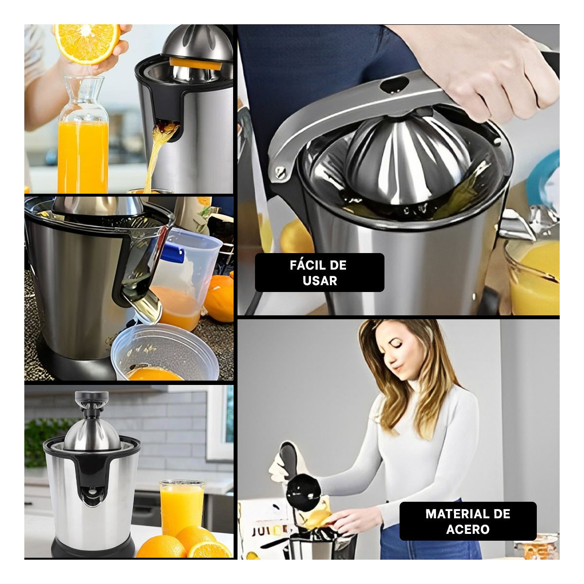 PACK2 TRITURADORA ELECTRICA DE CITRUS 400 ML PLATEADO PARA COCINA Y OFICINA Y+PAPEL REGALO - 3
