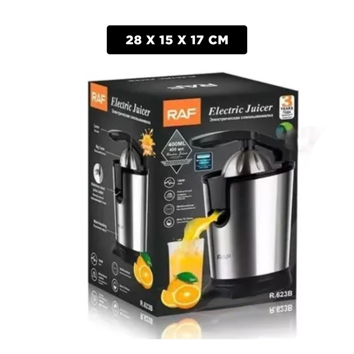 PACK2 TRITURADORA ELECTRICA DE CITRUS 400 ML PLATEADO PARA COCINA Y OFICINA Y+PAPEL REGALO - 4