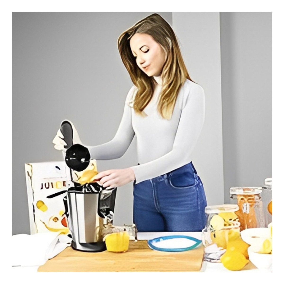 PACK2 TRITURADORA ELECTRICA DE CITRUS 400 ML PLATEADO PARA COCINA Y OFICINA Y+PAPEL REGALO - 5