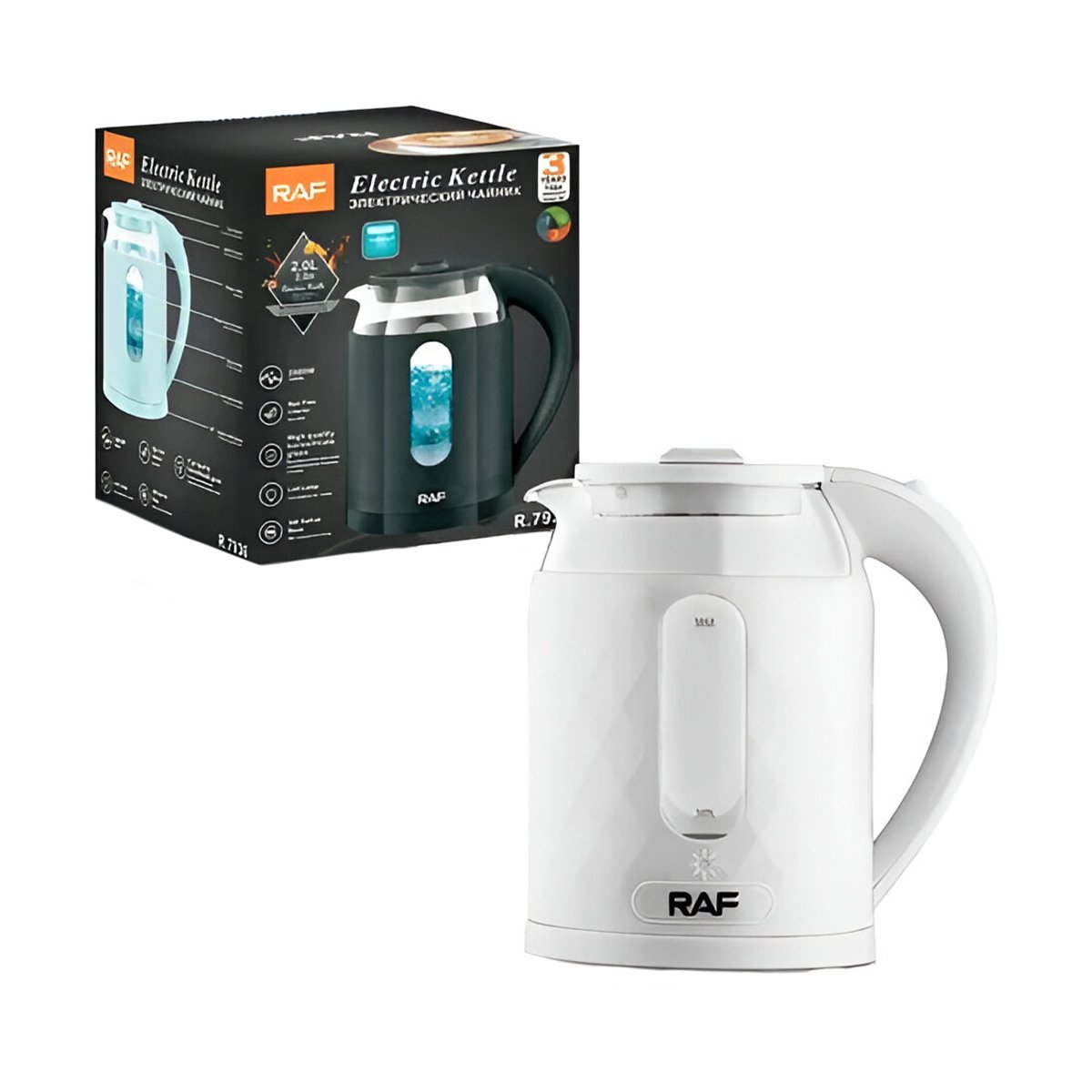 PACK4 TETERA ELECTRICA VIDRIO LIGERA Y CONFIABLE 2L PARA BEBIDAS BLANCO Y+PAPEL REGALO - 3