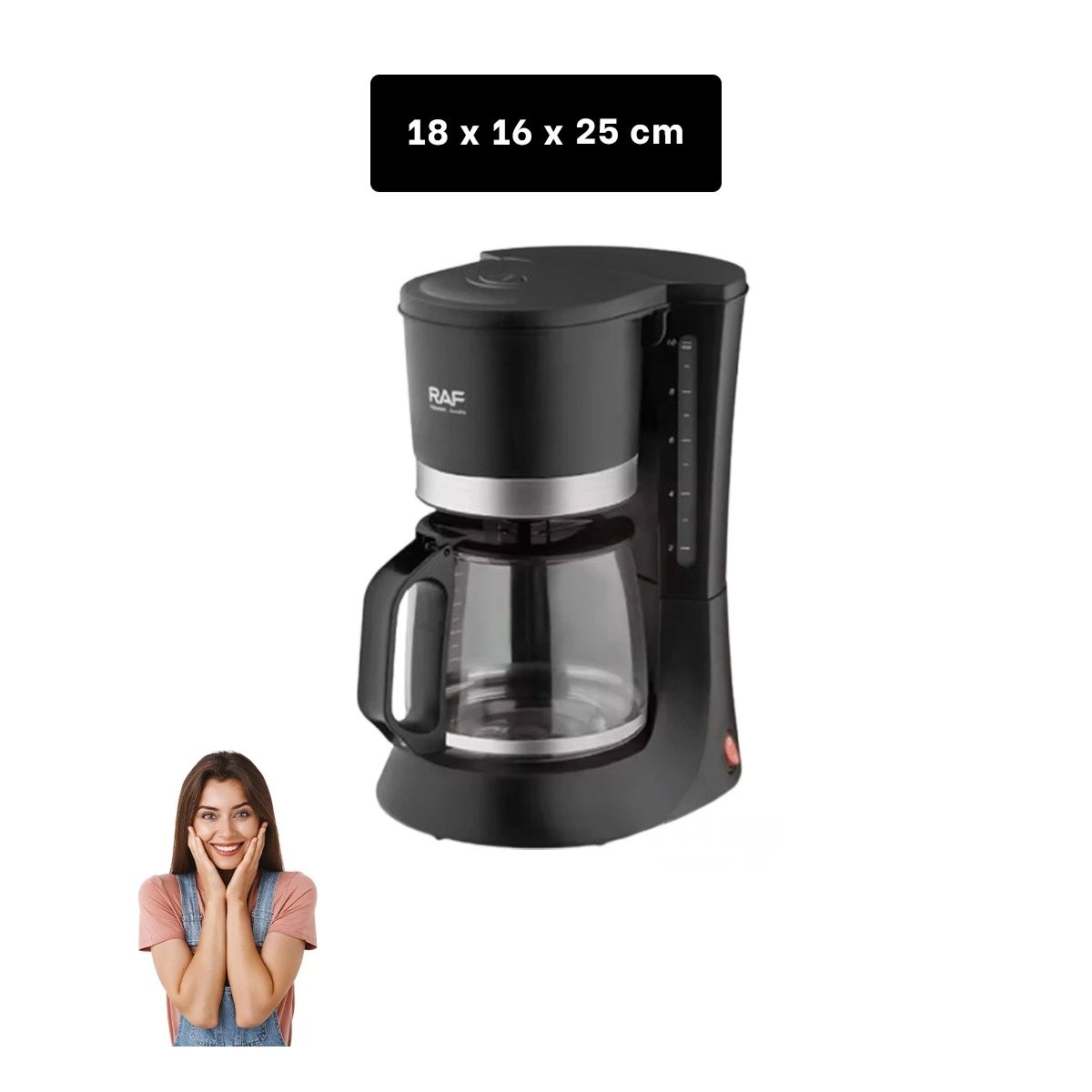 PACK4 CAFETERA NEGRA CON SISTEMA PRÁCTICO Y SEGURO 1.2L Y+REGALO STICKER - 4