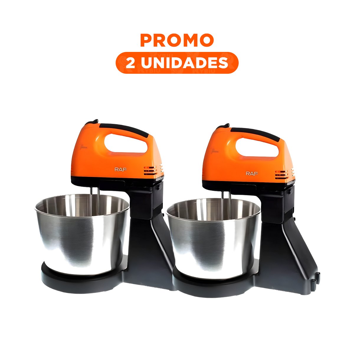 PACK2 LICUADORA MULTIFUNCIONAL PEDESTAL CON TAZON 2L COLOR NARANJA PARA COCINA - 1