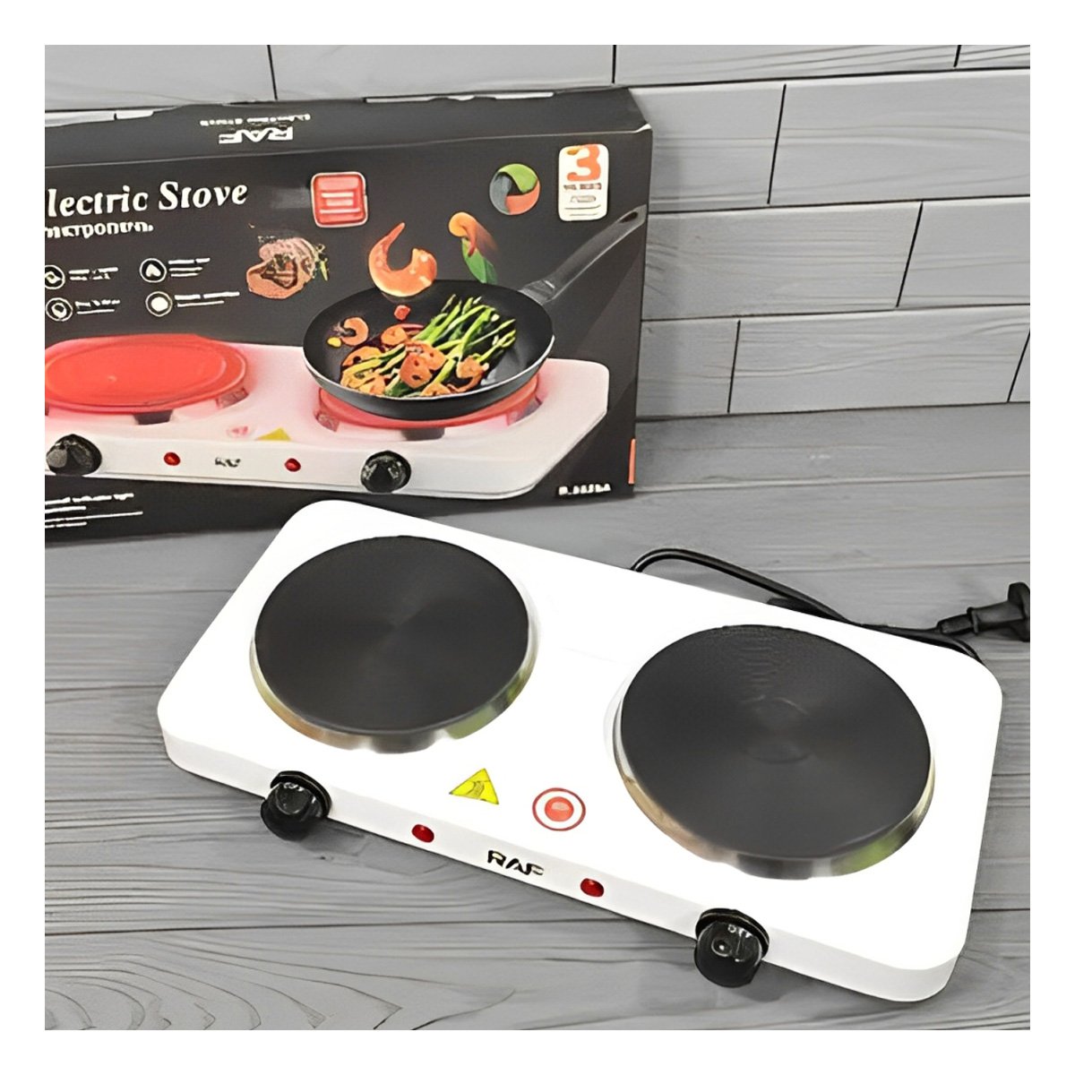 PACK2 COCINA ELECTRICA COMPACTA Y PORTATIL PARA HOGAR COLOR BLANCO Y+PAPEL REGALO - 5