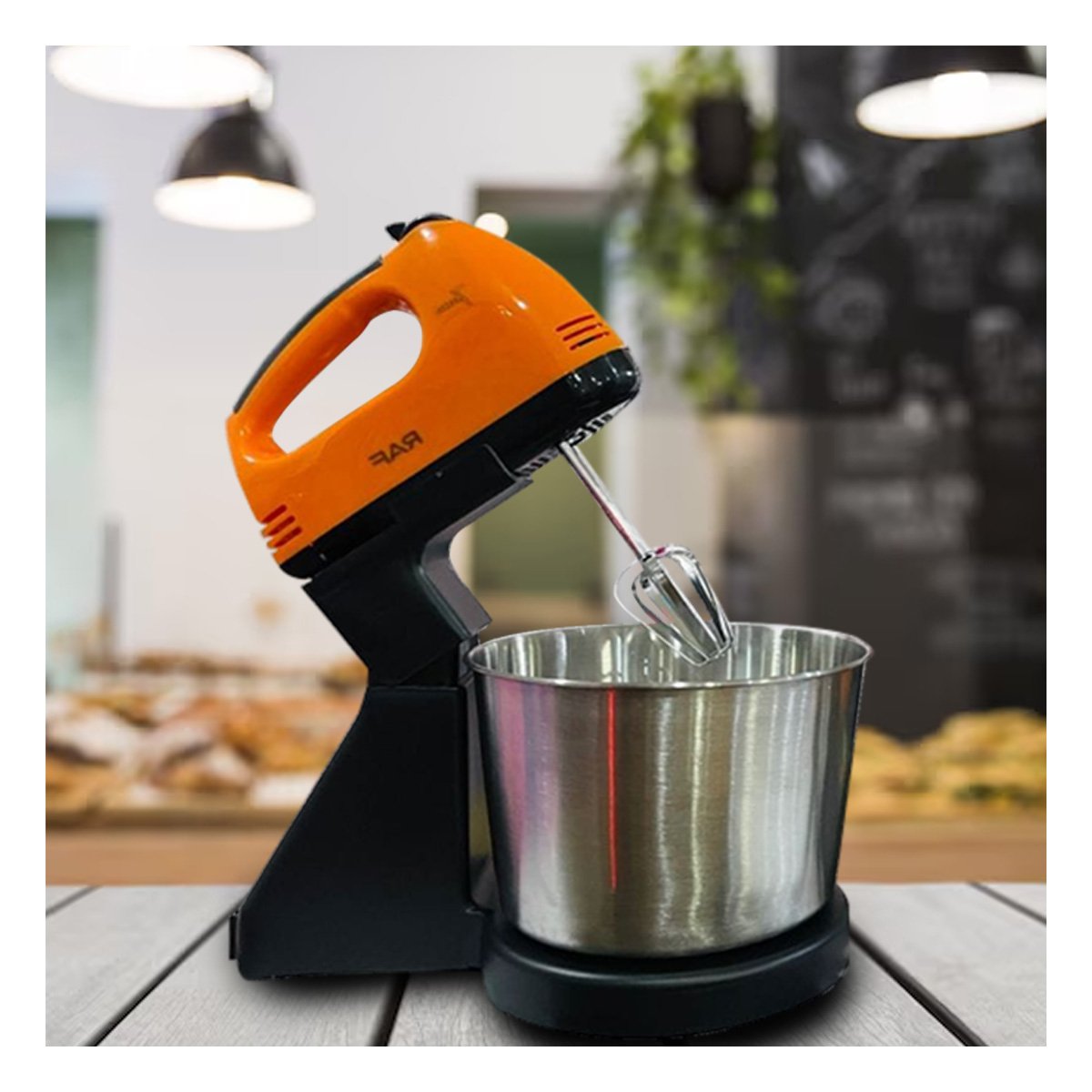 PACK2 MEZCLADORA ELECTRICA 2L PEDESTAL CON TAZON COLOR NARANJA Y+REGALO STICKER - 5