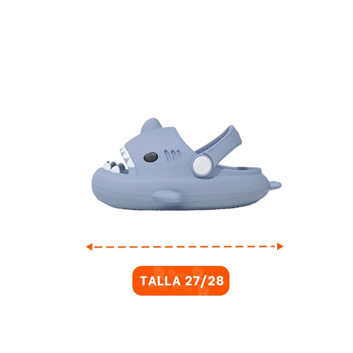 CHALA TIBURON TALLA 27/28 CELESTE CON CORREA PARA NIÑOS DE MODA EN LA CIUDAD Y+REGALO STICKER - 4