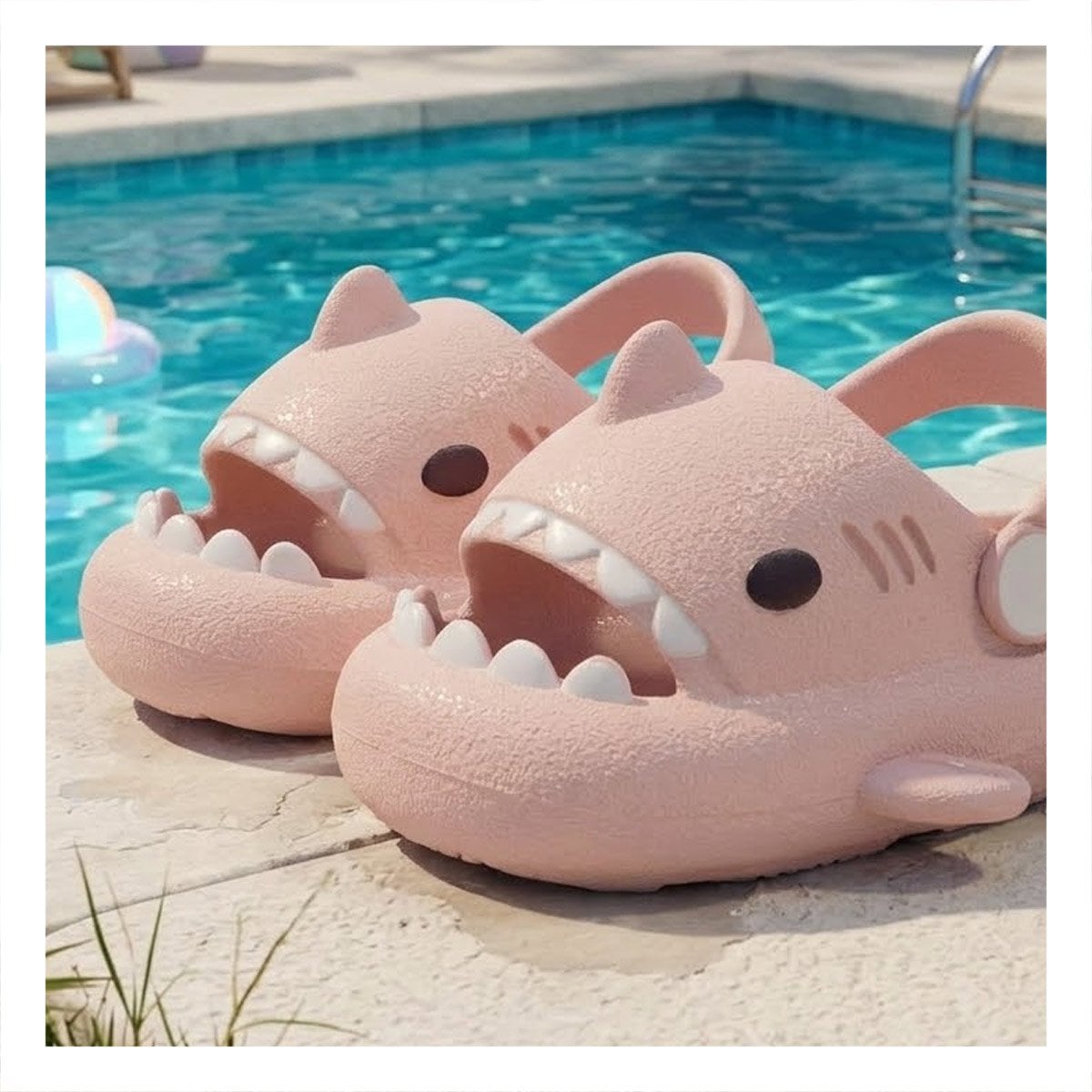 PACK6 HUARACHE CON CORREA DE TIBURON PARA NIÑAS ROSADO DE LA TALLA 31 32 Y+REGALO STICKER - 3