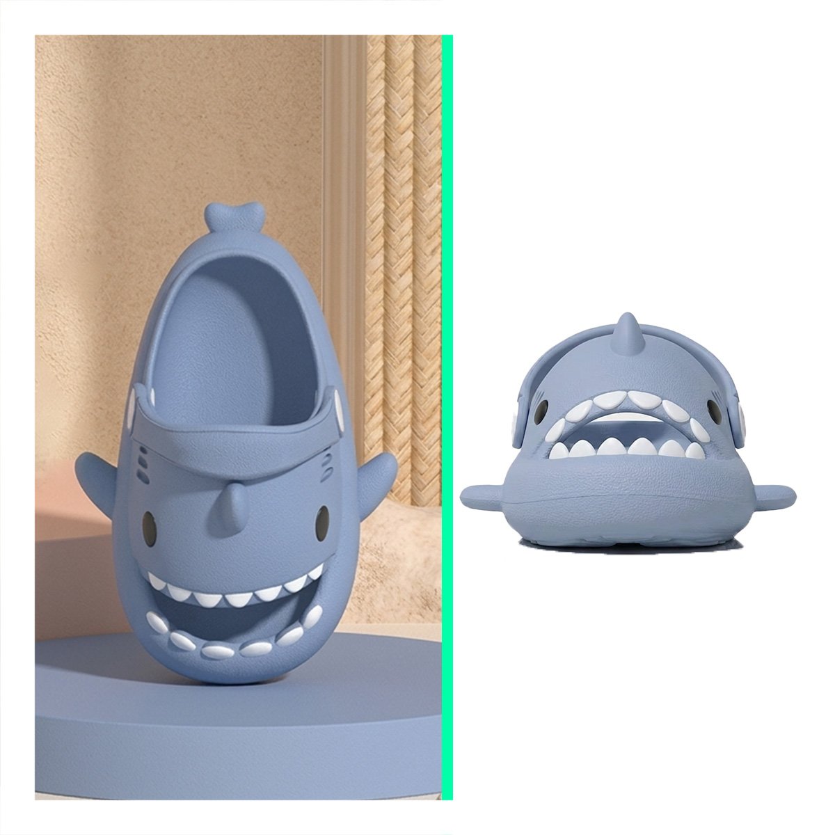 CALZADO DE TIBURON PARA NIÑOS CON CORREA TALLA 31 O 32 COLOR CELESTE - 3