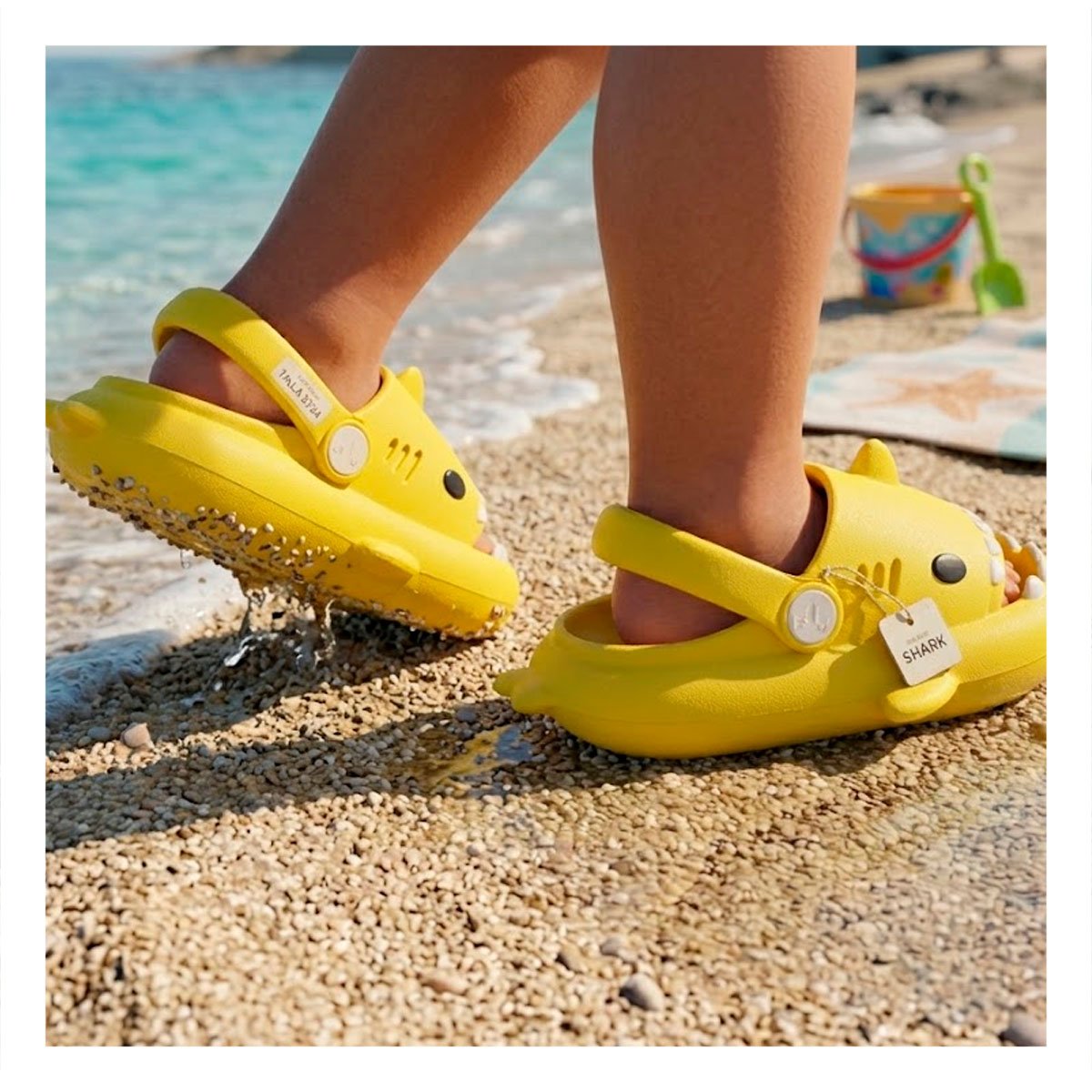 PACK2 HUARACHE DE NIÑOS CON CORREA TALLA 23 Y 24 EN COLOR AMARILLO DE TIBURON - 3