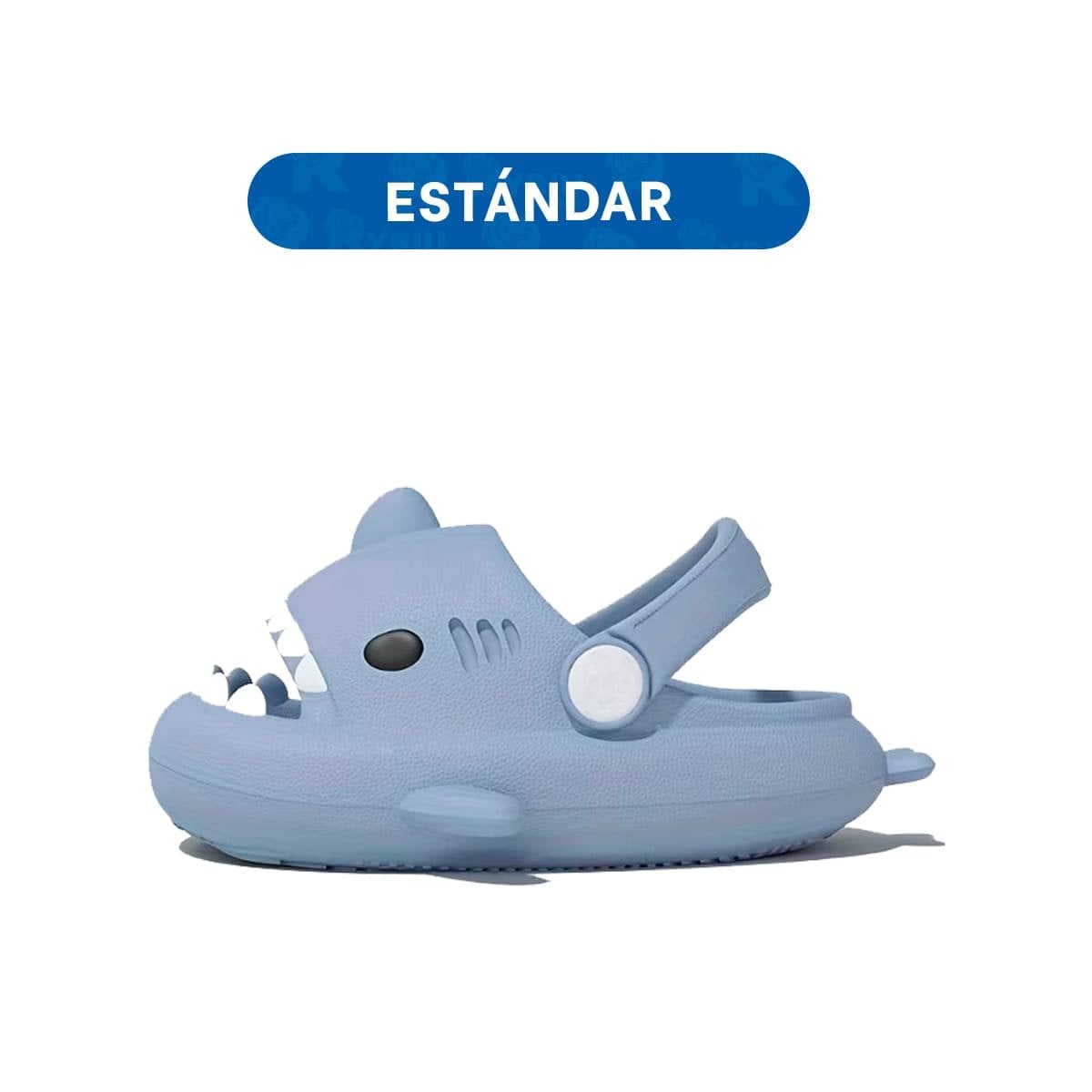 CHANCLA PARA INFANTES CON CORREA DE TIBURON TALLA 29 O 30 EN CELESTE Y+LIGAS REGALO - 4