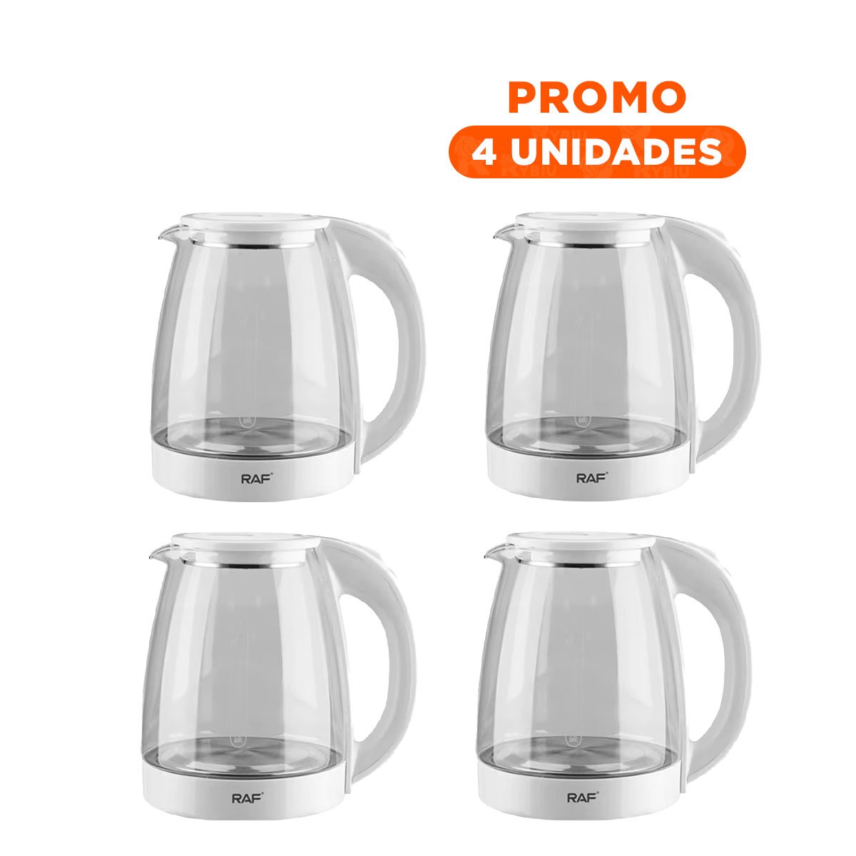 PACK4 HERVIDOR ELÉCTRICO BLANCO CON APAGADO AUTOMÁTICO Y SEGURIDAD 2L Y+REGALO STICKER - 1