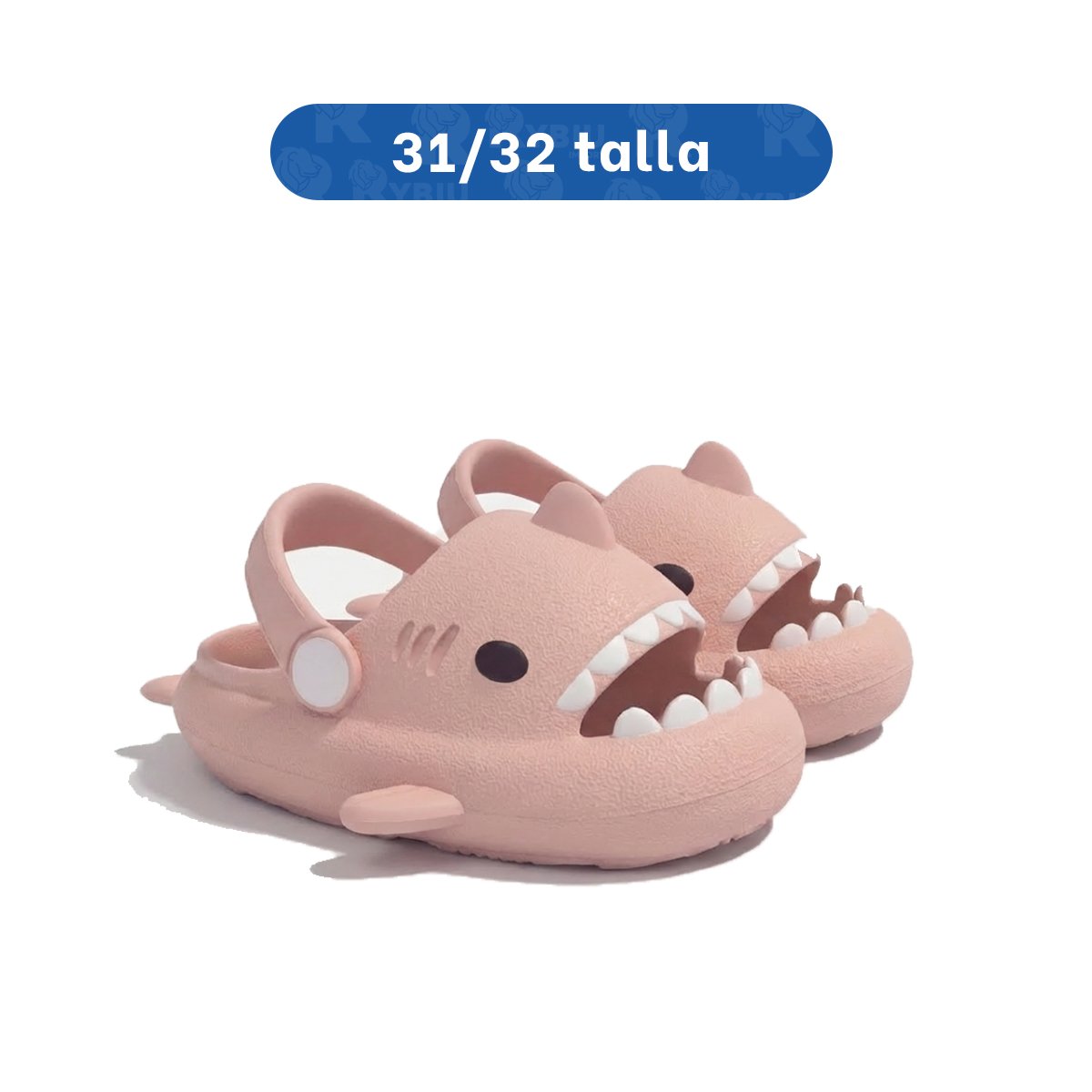 HUARACHE DE TIBURON PARA NIÑAS CON CORREA ROSADO EN LA TALLA 31 32 Y+LIGAS REGALO - 4