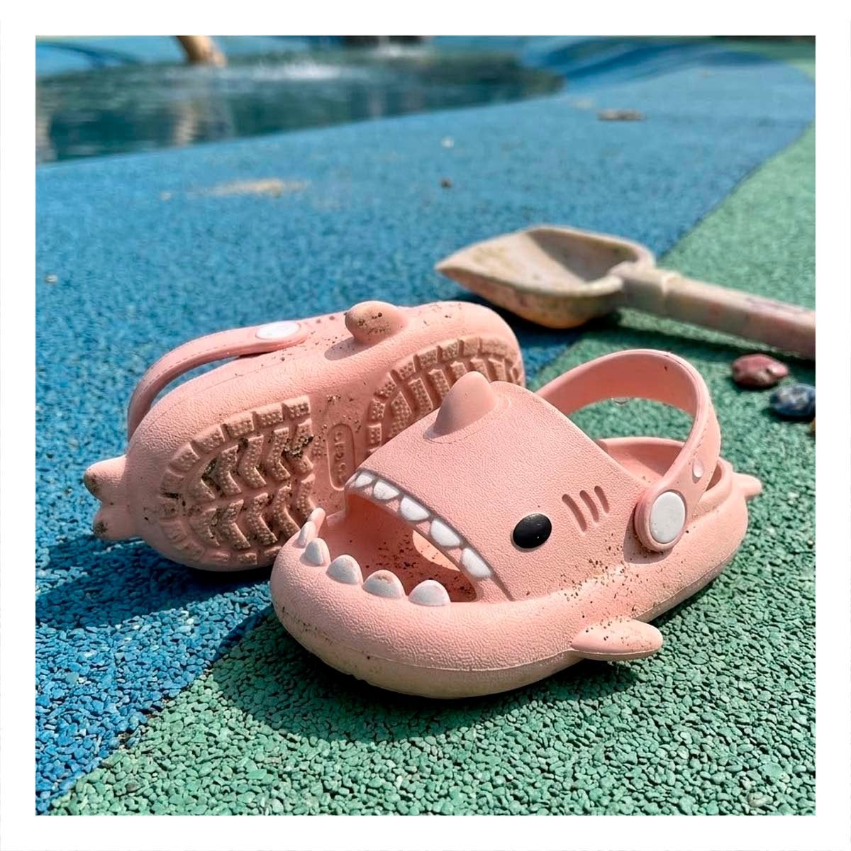 PACK6 CHALA TIBURON TALLA 25 26 ROSADO PARA NIÑAS CON CORREA DE PLAYA Y+REGALO STICKER - 3