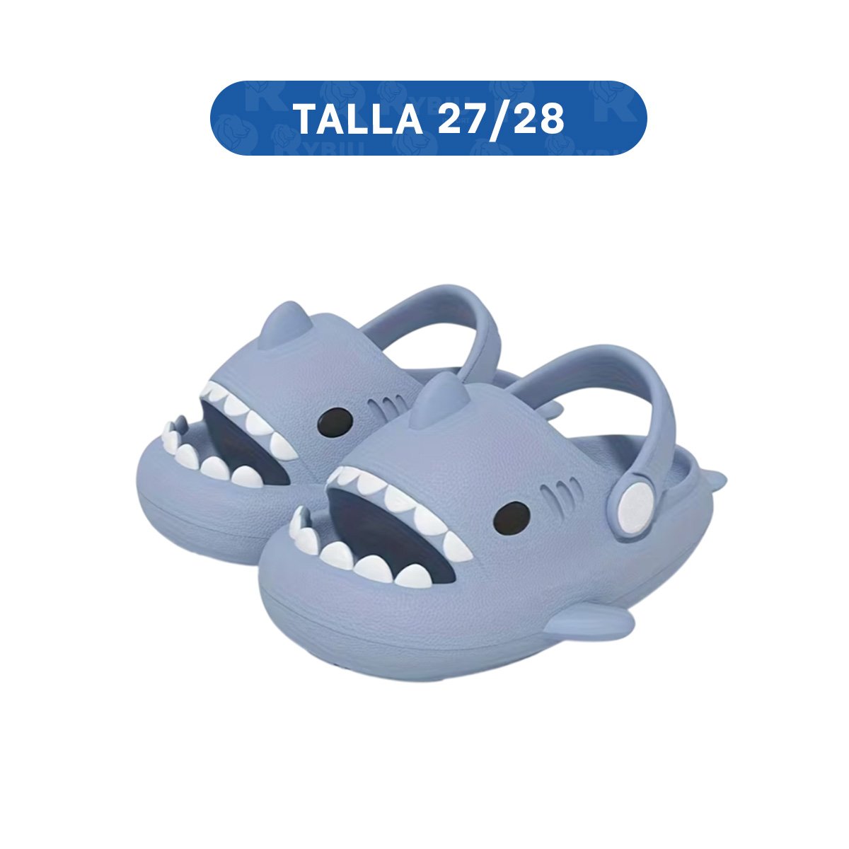 PACK6 OJOTA INFANTIL CON CORREA TIBURON CELESTE TALLA 27/28 PARA NIÑOS DEL PERU - 4