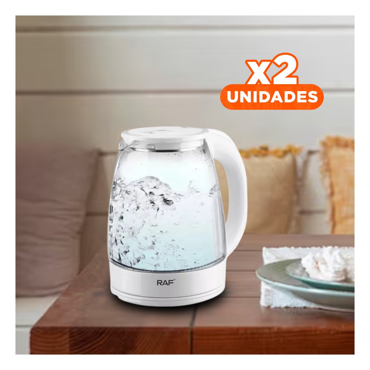 PACK2 TETERA ELÉCTRICA BLANCO CON APAGADO AUTOMÁTICO 2L Y+REGALO STICKER - 1