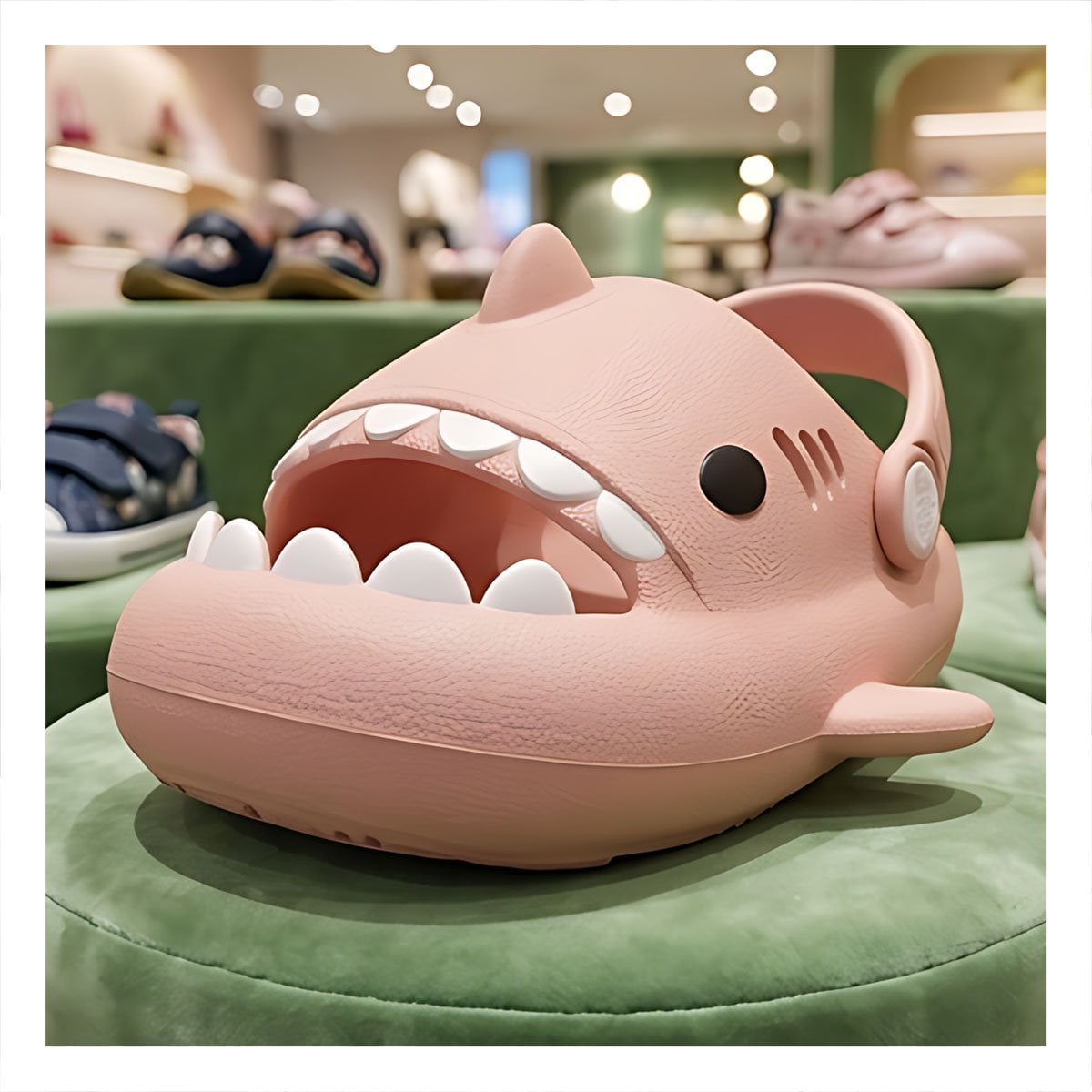 CALZADO CON CORREA ROSADO TALLA 27 28 TIBURON DE GOMA PARA NIÑA Y+REGALO STICKER - 2